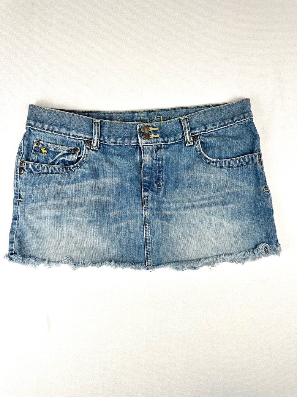 Abercrombie & Fitch Micro Mini Denim Skirt Raw Hem Y2K‎